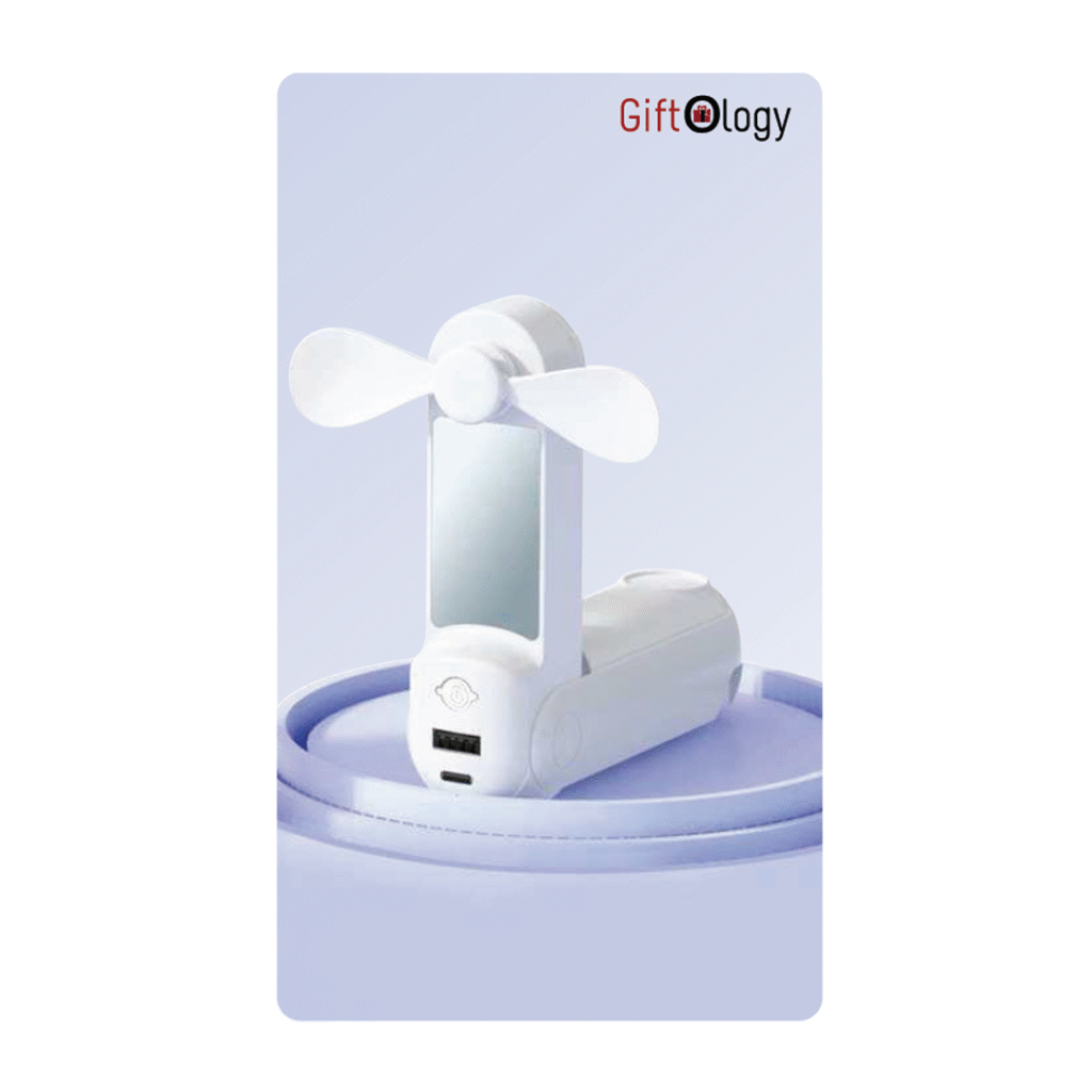 5-IN-1 Powerbank, Hand Fan, Torch, Phone Stand & Mirror