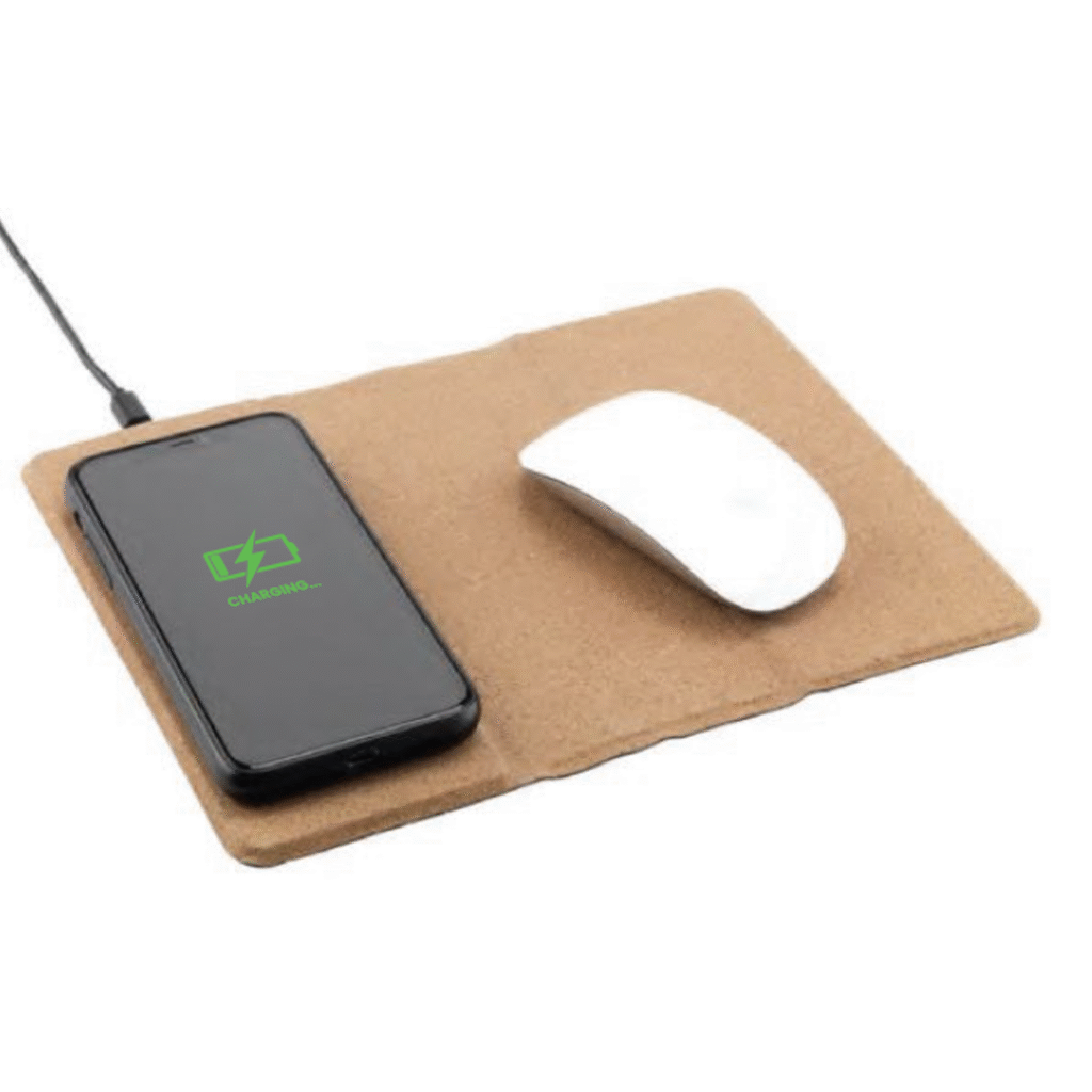 Cork Foldable Mousepad with Wireless Charging