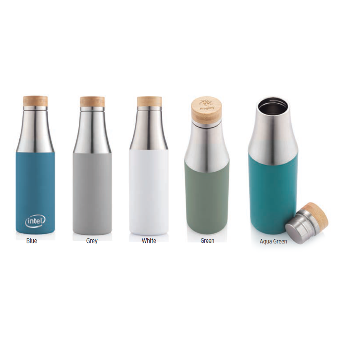 STAINLESS STEEL BOTTLE WITH BAMBOO LID