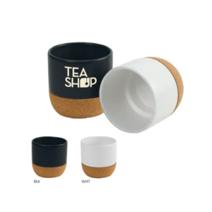 Ceramic tea cup with cork base