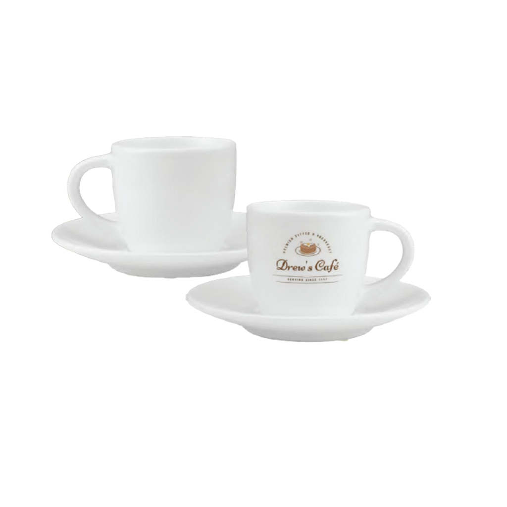 White Ceramic Cup & Saucer